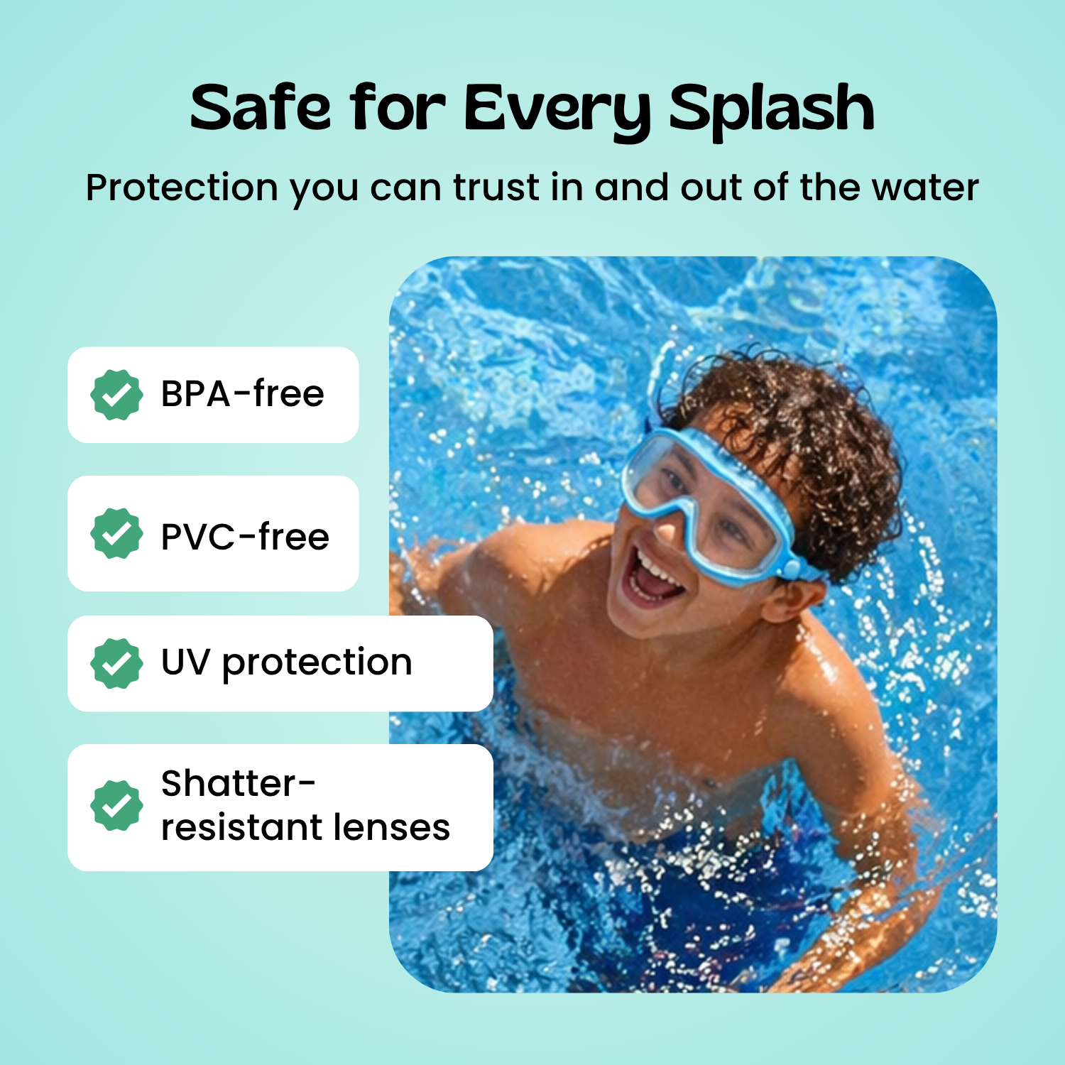 TibaToesβ’ Clip-On Swim Goggles