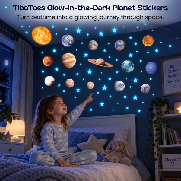 TibaToes™ Glow-in-the-Dark Space Sticker Set