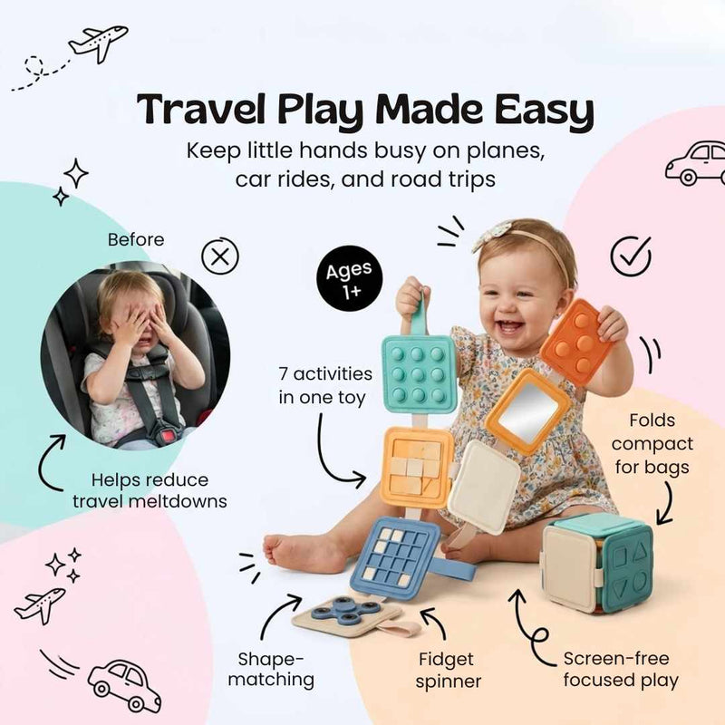TibaToes™ Montessori Fold & Discover Activity Cube