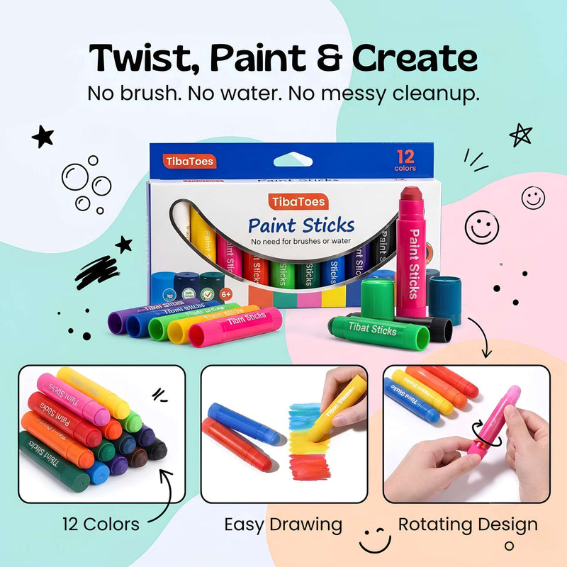 TibaToes™ RainbowGlide Washable Paint Sticks