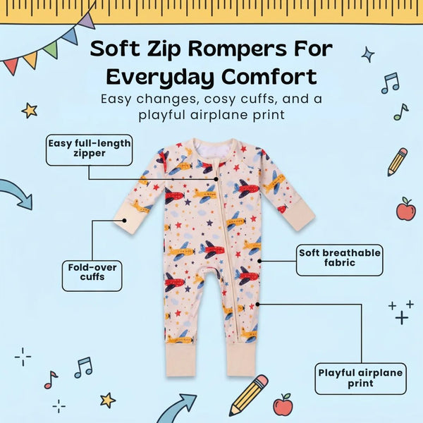 TibaToes™ Soft Zip Baby Romper