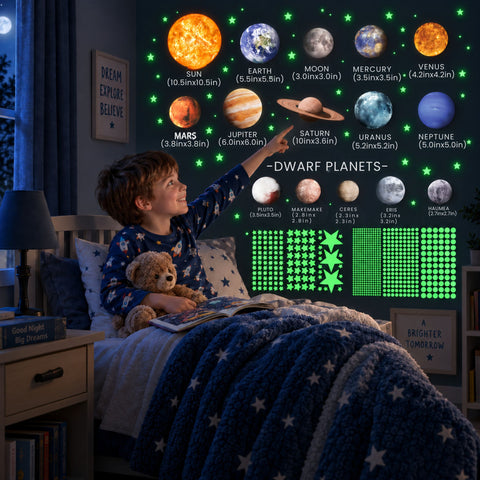 TibaToes™ Glow-in-the-Dark Space Sticker Set