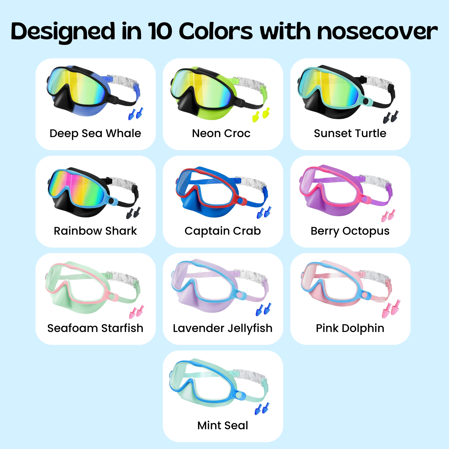 TibaToesβ’ Clip-On Swim Goggles