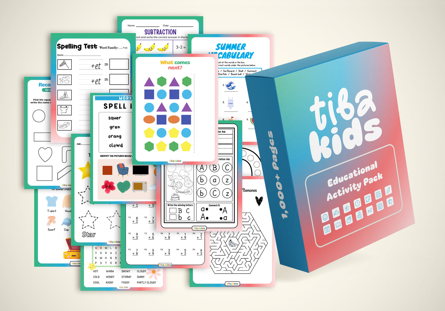 TibaKids Educational Activity Pack 1,000+ Pages