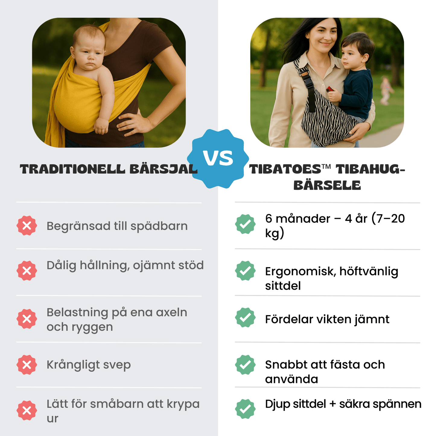 TibaToes™ TibaHug-bärsele