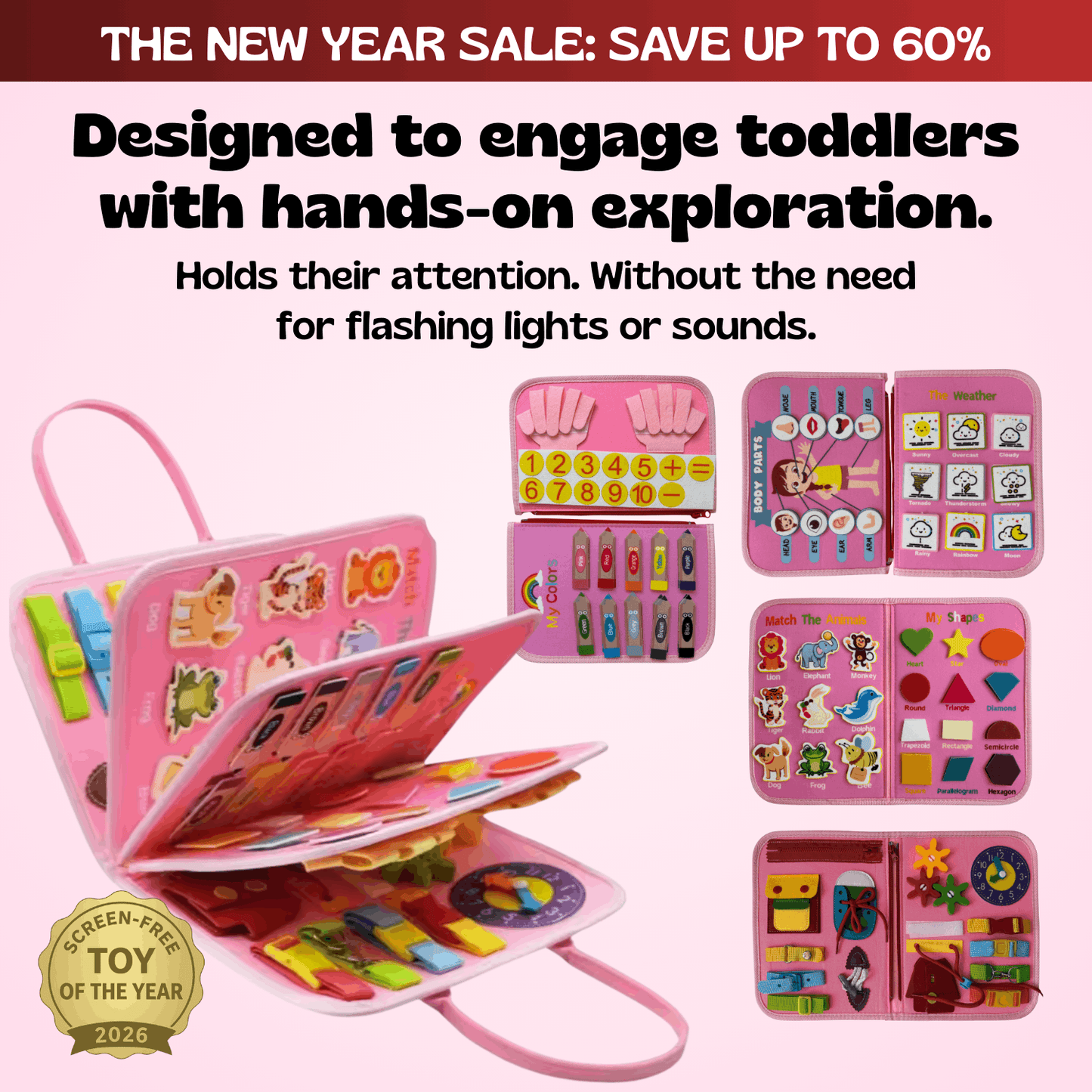 TibaToes™ Montessori Busy Board