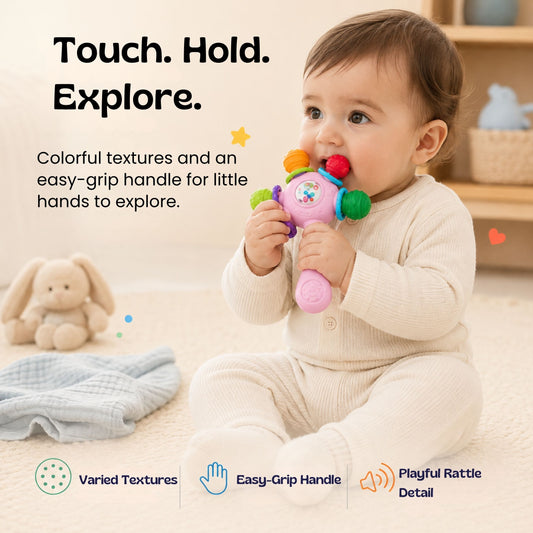 TibaToes™ RainbowGrip Baby Teether Rattle