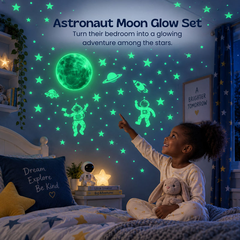 TibaToes™ MoonGlow Astronaut Wall Stickers