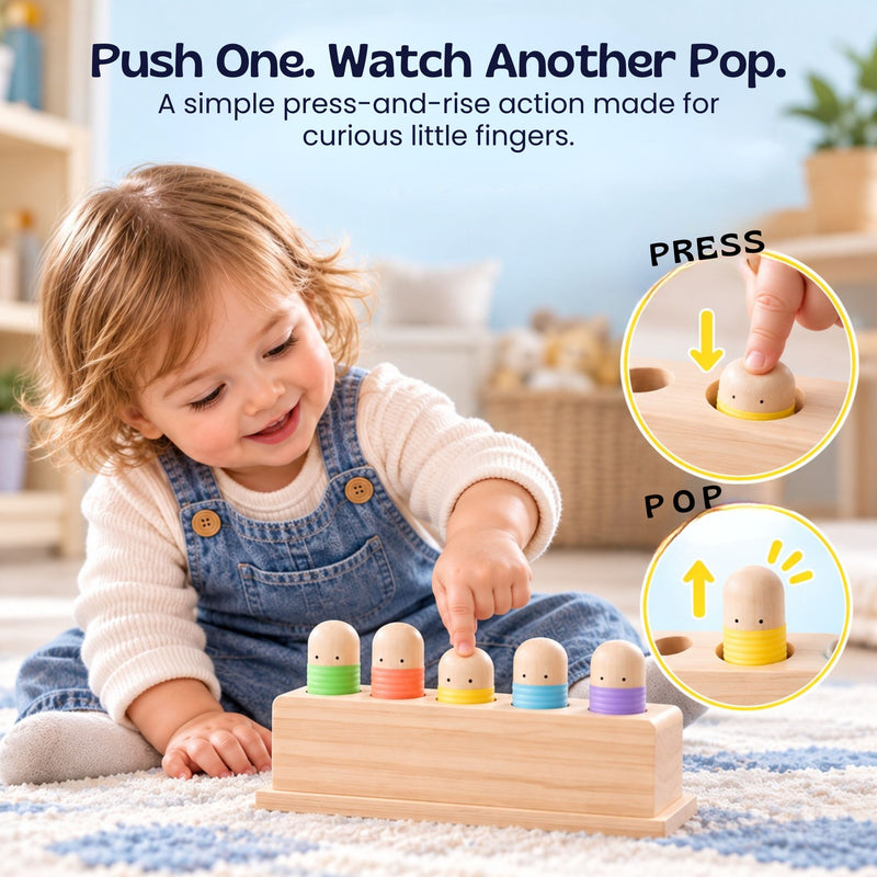 TibaToes™ Pop & Press Wooden Activity Toy