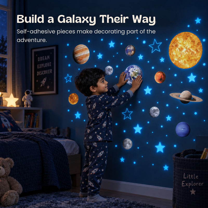 TibaToes™ Glow-in-the-Dark Space Sticker Set