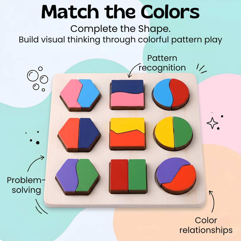 TibaToes™ Montessori Wooden Shape Puzzle