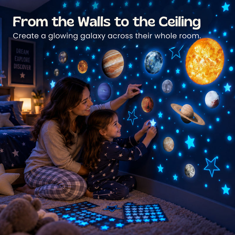 TibaToes™ Glow-in-the-Dark Space Sticker Set