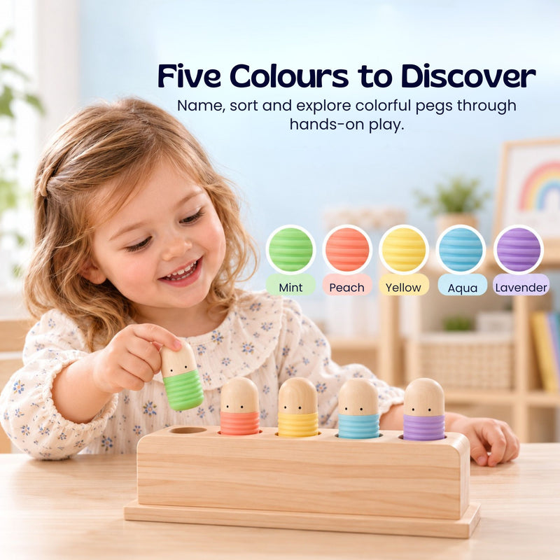 TibaToes™ Pop & Press Wooden Activity Toy