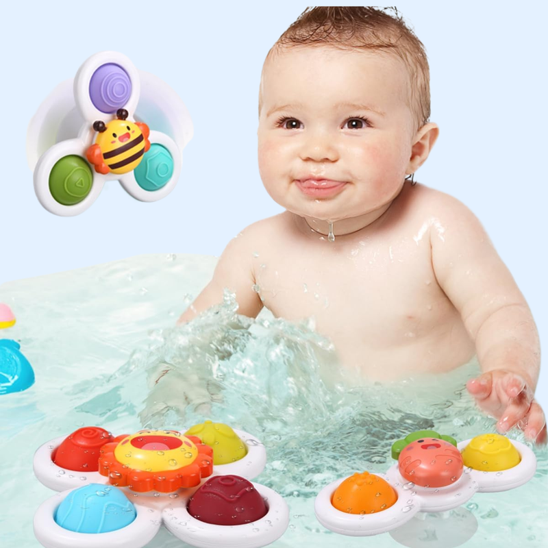 TibaToes™ Montessori Texture Spinning 3-Piece Set