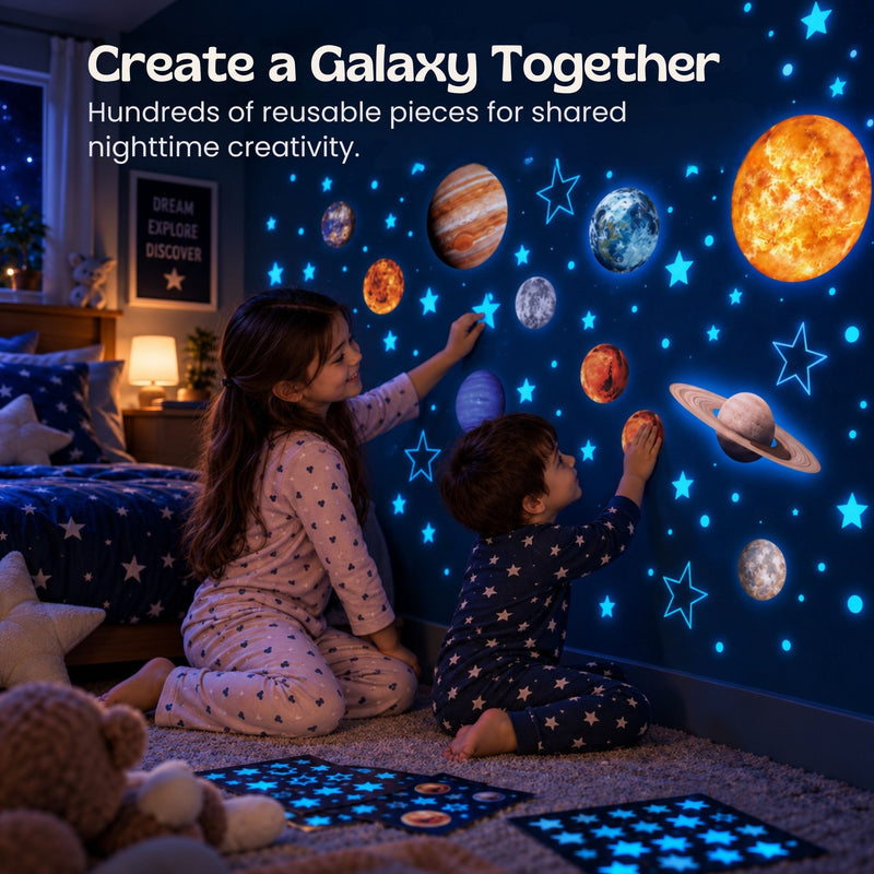 TibaToes™ Glow-in-the-Dark Space Sticker Set