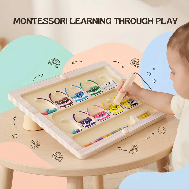 TibaToes™ Montessori Magnetic Monster Sorting Board