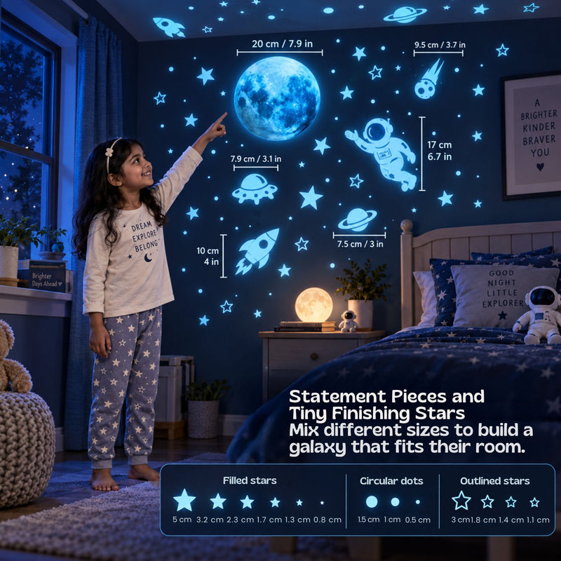 TibaToes™ GalaxyGlow Space Wall Stickers
