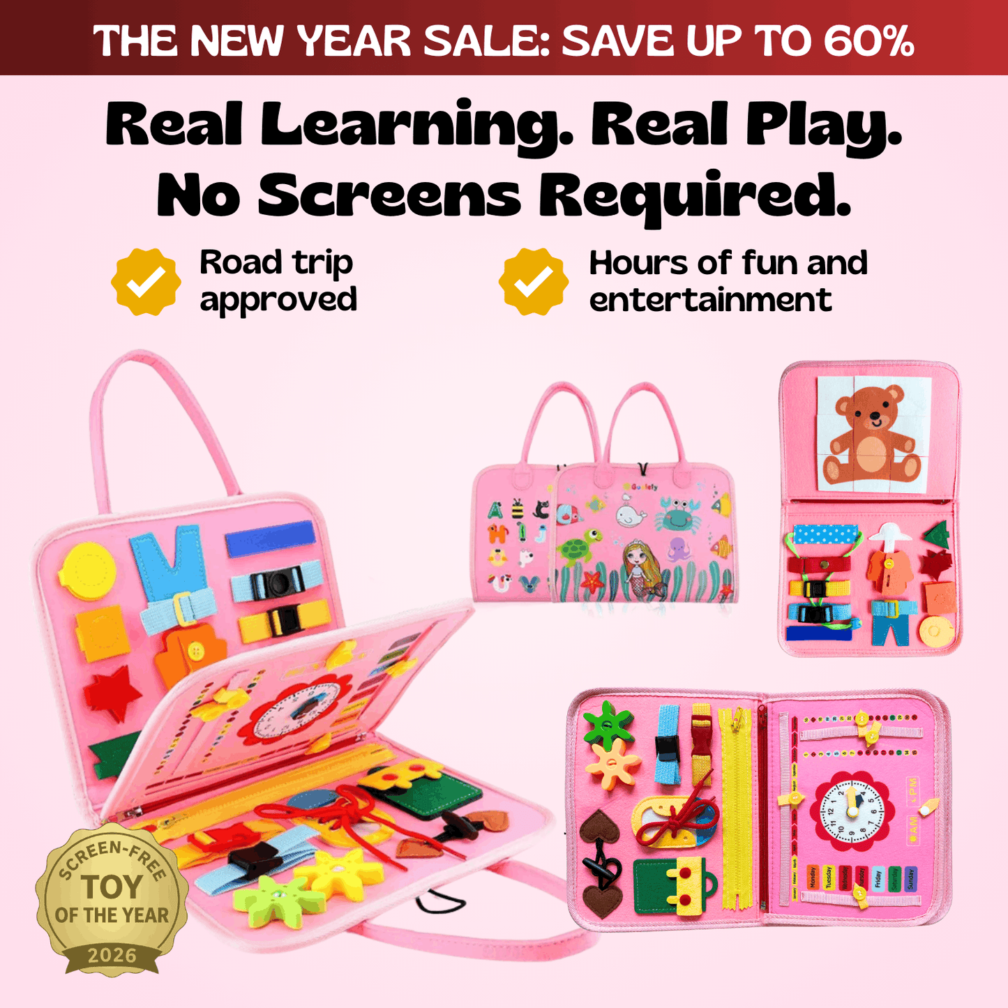 TibaToes™ Montessori Busy Board