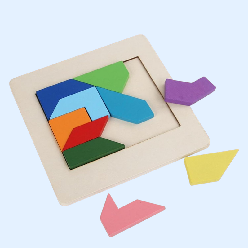 TibaToes™ Montessori Wooden Tangram Puzzle