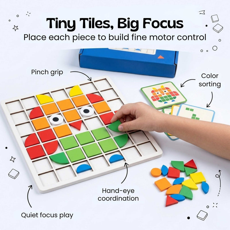 TibaToes™ MosaicMind Pattern Puzzle Board