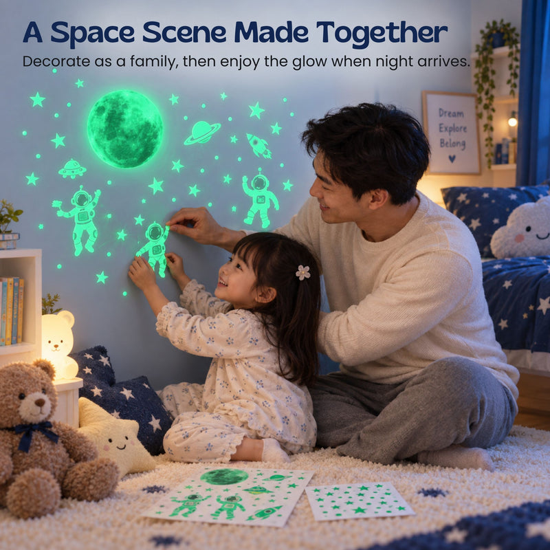 TibaToes™ MoonGlow Astronaut Wall Stickers