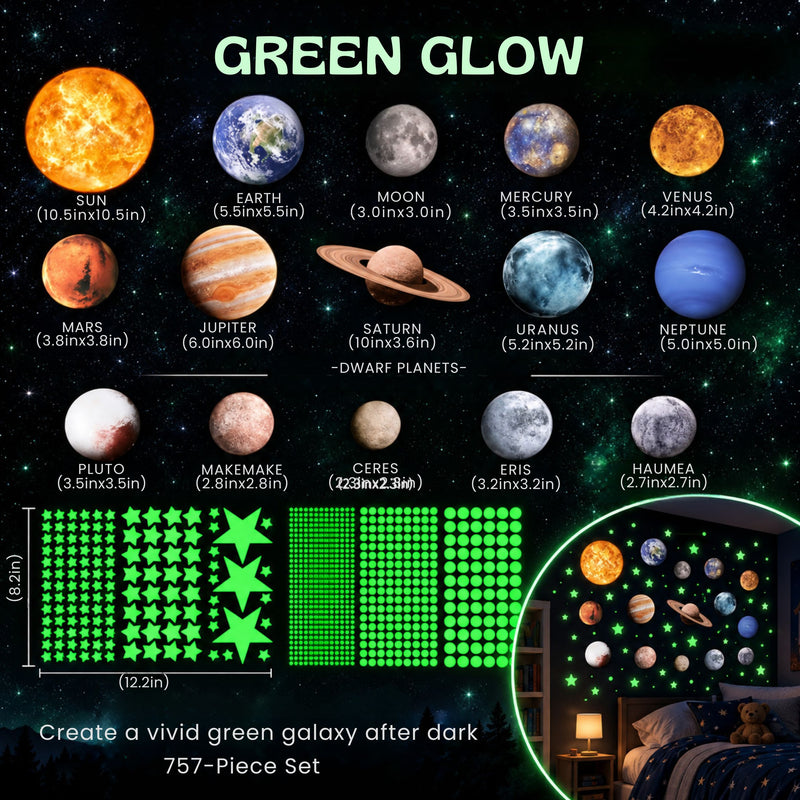 TibaToes™ Glow-in-the-Dark Space Sticker Set