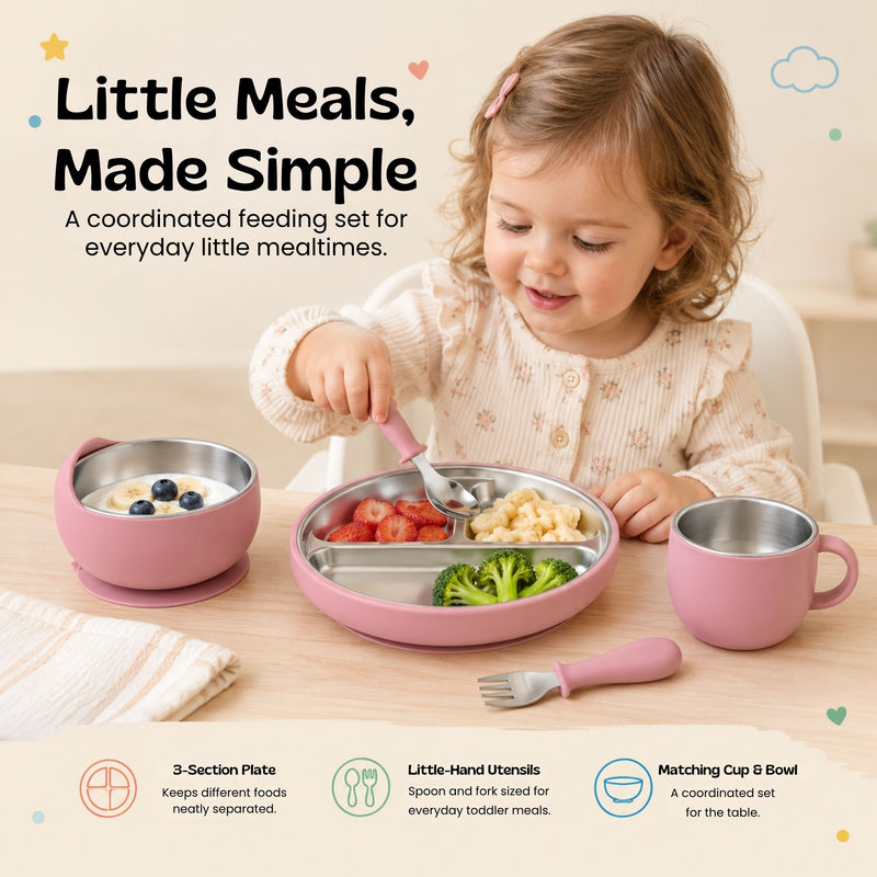TibaToes™ LittleDine Stainless Steel Baby Feeding Set