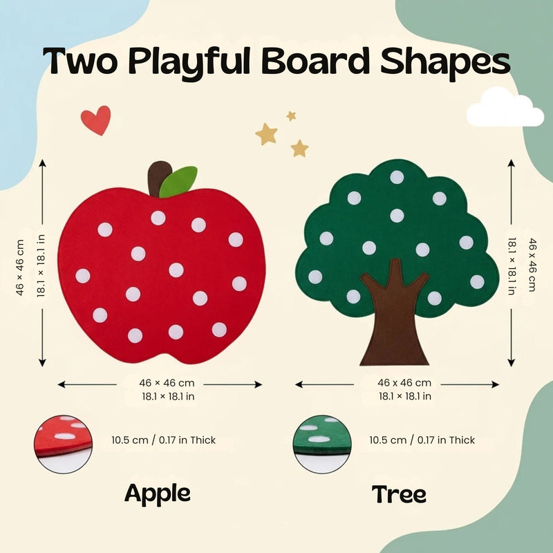 TibaToes™ ApplePatch Felt Food Sorting Board