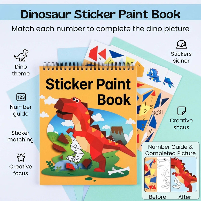 TibaToes™ StickerPaint Number Art Book