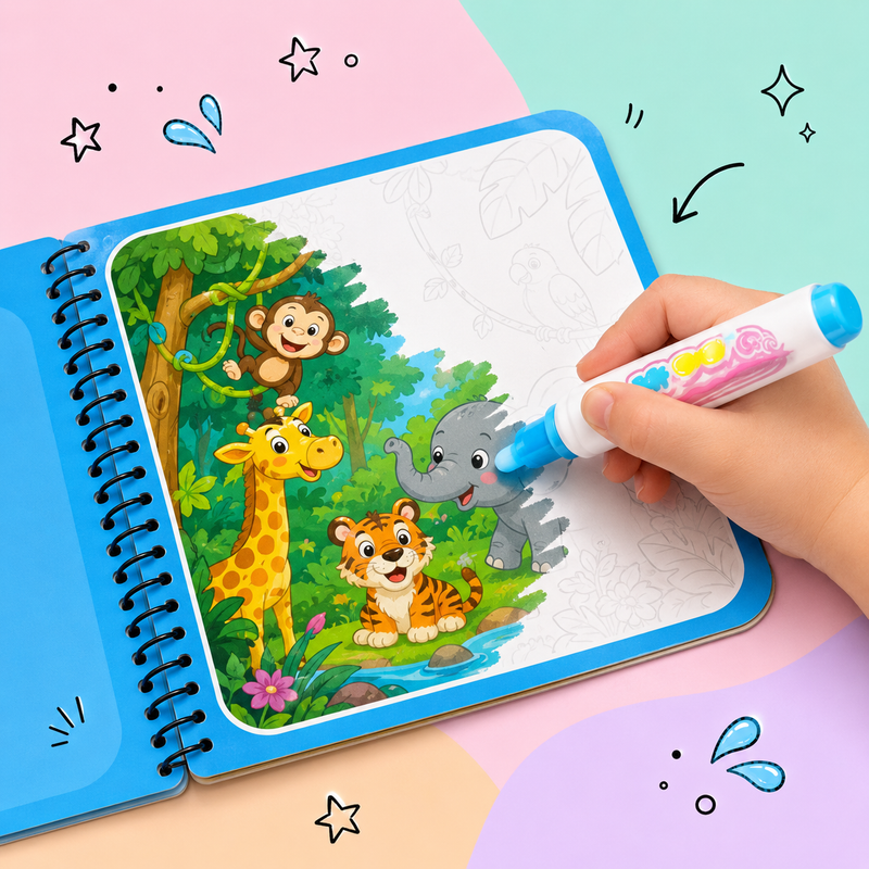 TibaToes™ Mess-Free Reusable Water Coloring Books