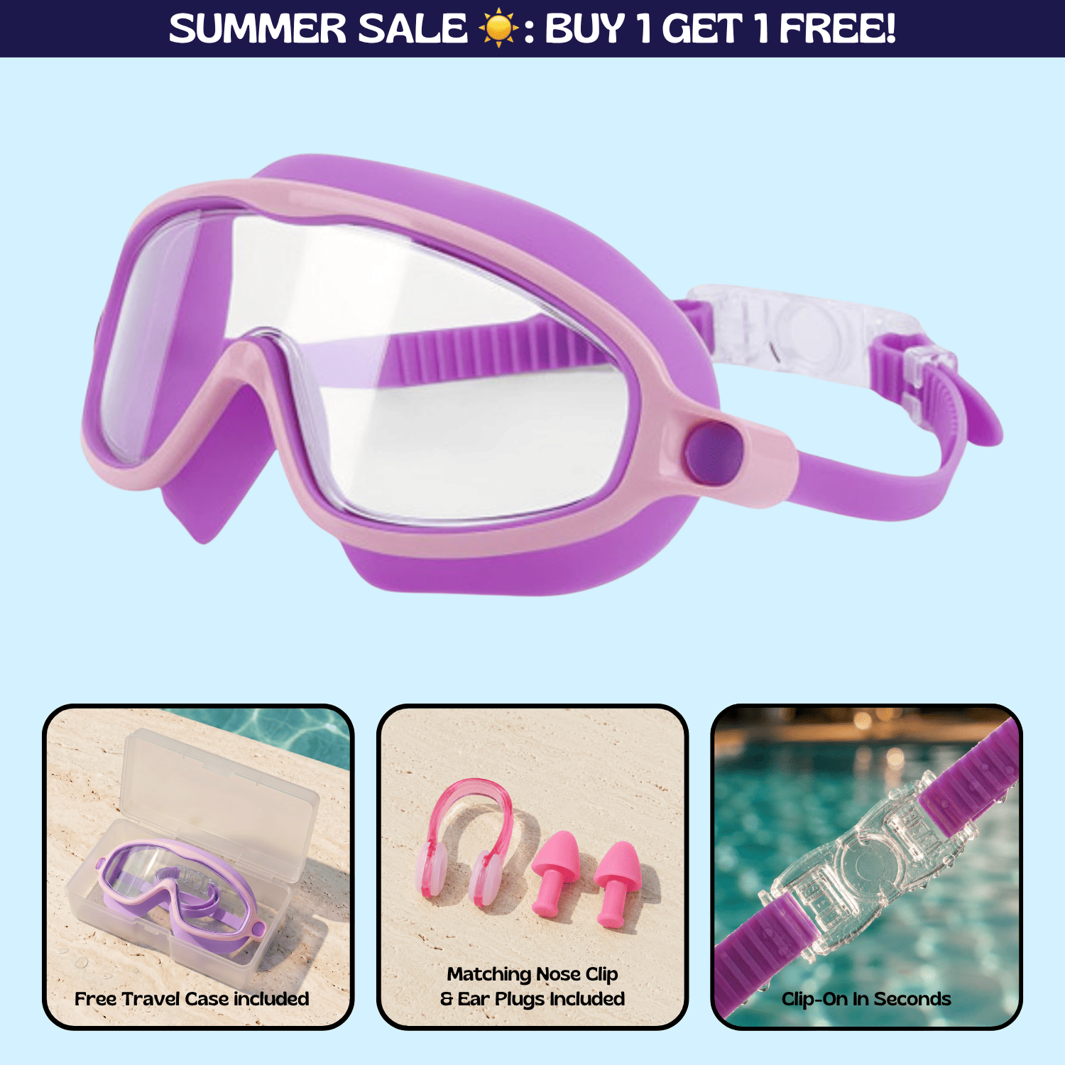 TibaToes™ Clip-On Swim Goggles