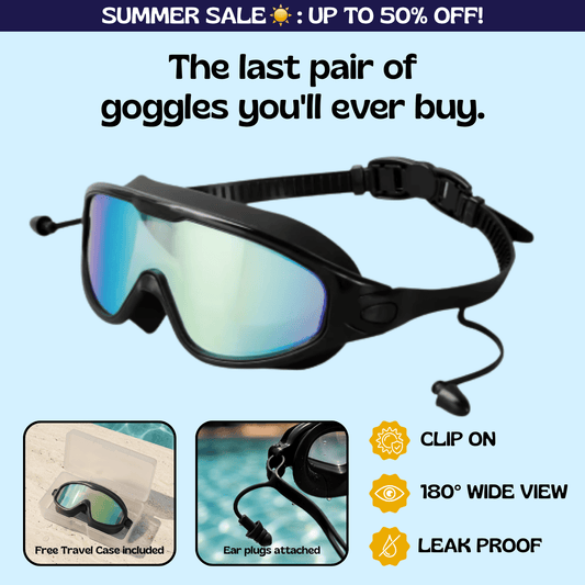 TibaToes Adult Clip-On Swim Goggles
