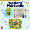 Teacher's Pick Bundle with blue talking flashcards, poster set and felt board