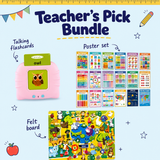 Teacher's Pick Bundle with pink talking flashcards, poster set and felt board
