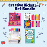 Creative Kickstart Art Bundle with pink artist case, paint sticks, markers and drawing book